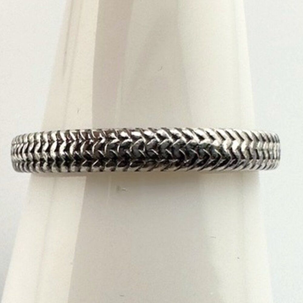 Stackable Cable Ring In Sterling Silver 925 Signe… - image 2
